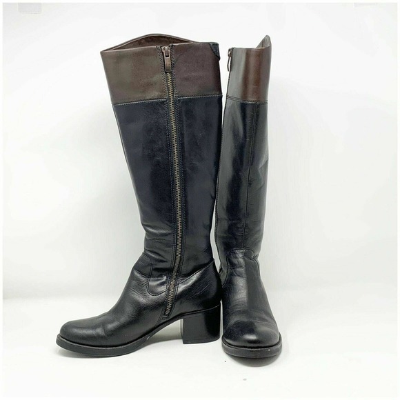 VINCE CAMUTO Duke Leather Riding Boots Heeled Knee Boots Size 6.5 - Picture 9 of 11